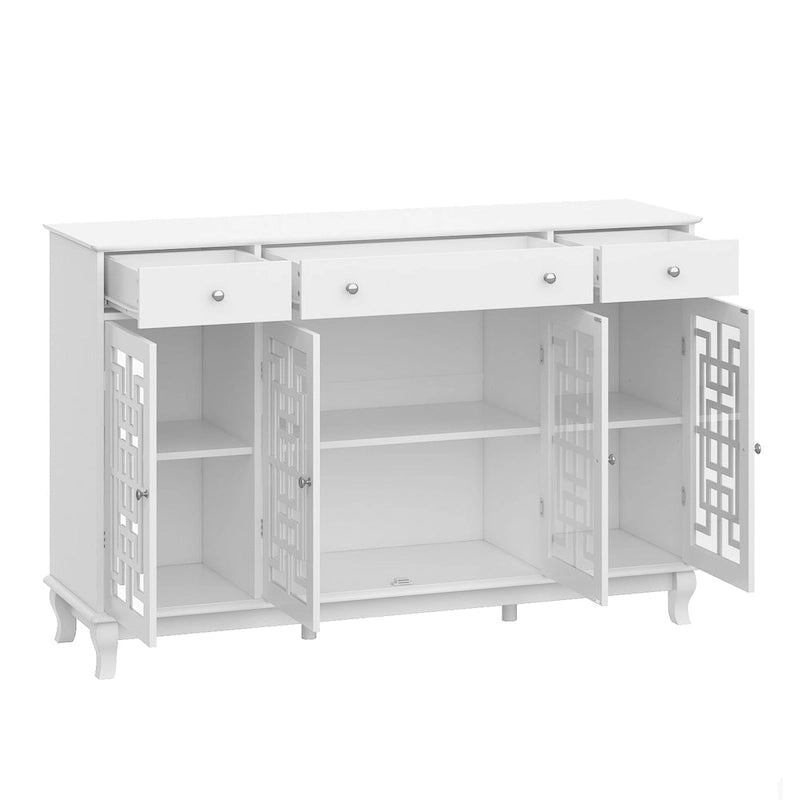 Credenza a buffet moderna con ante in vetro e struttura in legno stile colonico