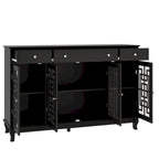 Credenza a buffet moderna con ante in vetro e struttura in legno stile colonico