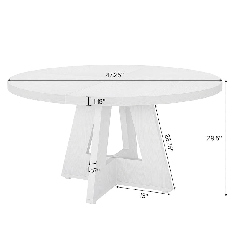 Tavolo da pranzo rotondo per 4 persone, tavolo da cucina da 120 cm in stile rustico, tavolino da pranzo