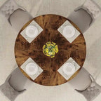 Tavolo da pranzo rotondo per 4 persone, tavolo da cucina da 120 cm in stile rustico, tavolino da pranzo