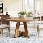 Tavolo da pranzo rotondo per 4 persone, tavolo da cucina da 120 cm in stile rustico, tavolino da pranzo