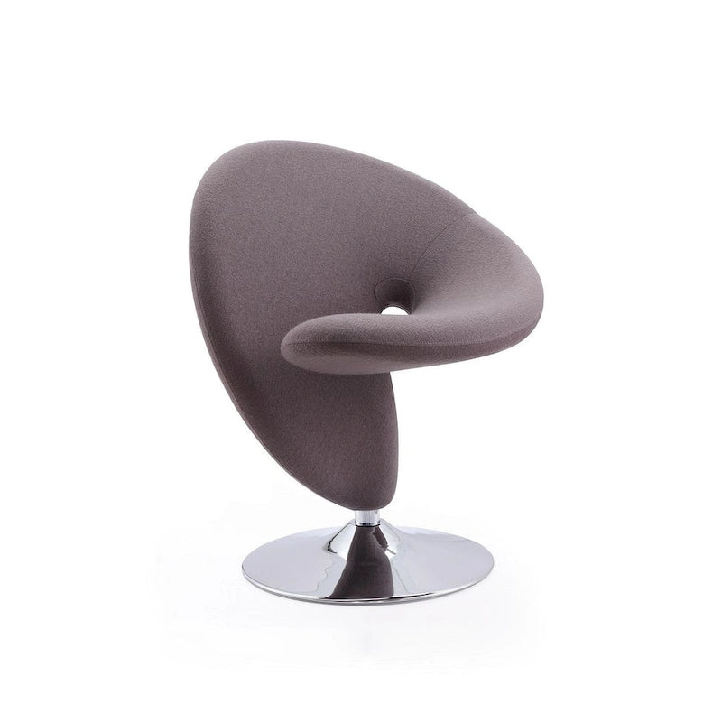 Poltrona girevole accent Curl Chrome di Manhattan Comfort in misto lana (Set di 2)