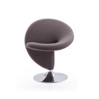 Poltrona girevole accent Curl Chrome di Manhattan Comfort in misto lana (Set di 2)
