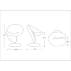 Poltrona girevole accent Curl Chrome di Manhattan Comfort in misto lana (Set di 2)