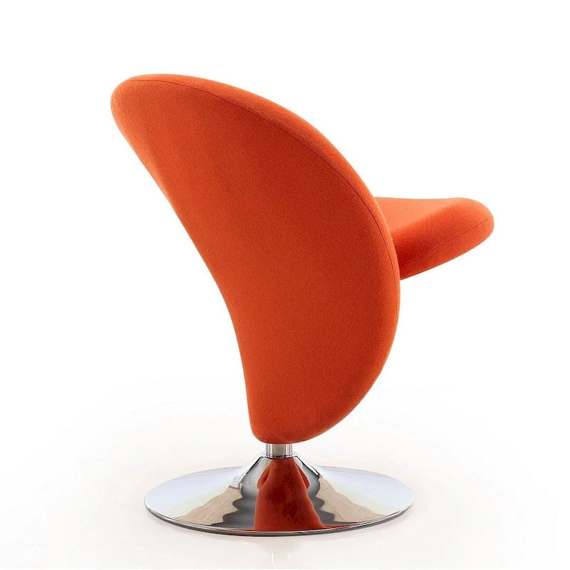 Poltrona girevole accent Curl Chrome di Manhattan Comfort in misto lana (Set di 2)