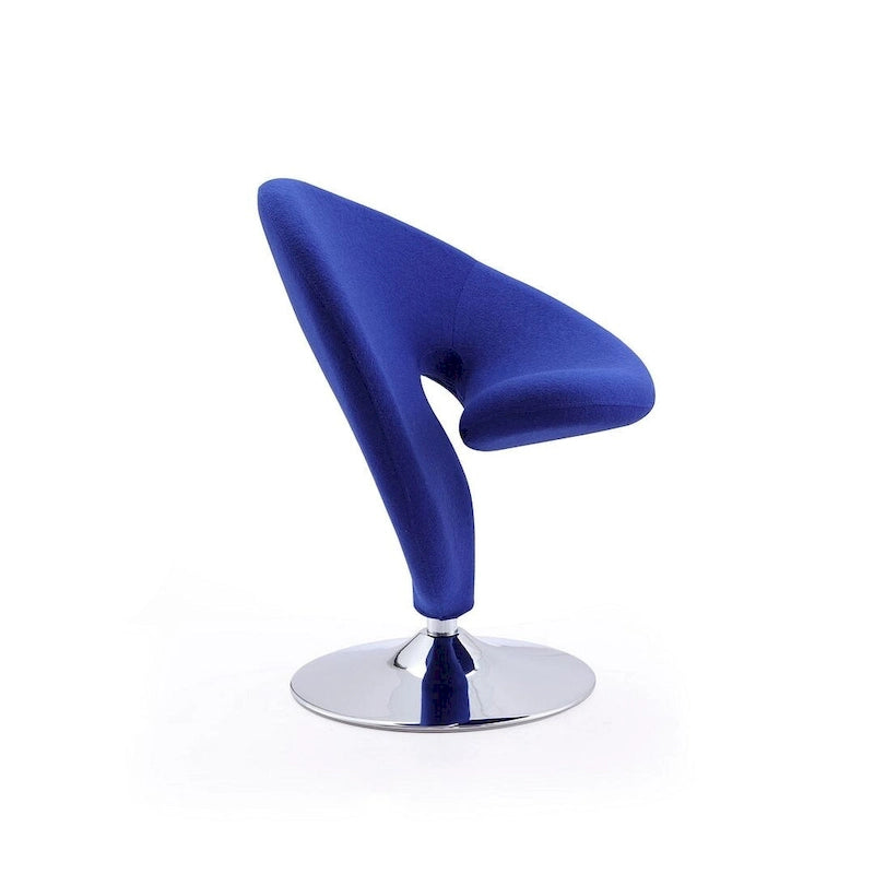 Poltrona girevole accent Curl Chrome di Manhattan Comfort in misto lana (Set di 2)