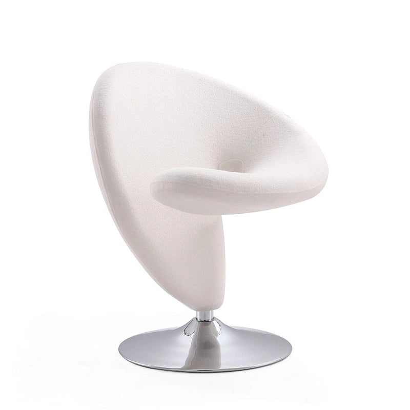Poltrona girevole accent Curl Chrome di Manhattan Comfort in misto lana (Set di 2)