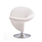 Poltrona girevole accent Curl Chrome di Manhattan Comfort in misto lana (Set di 2)
