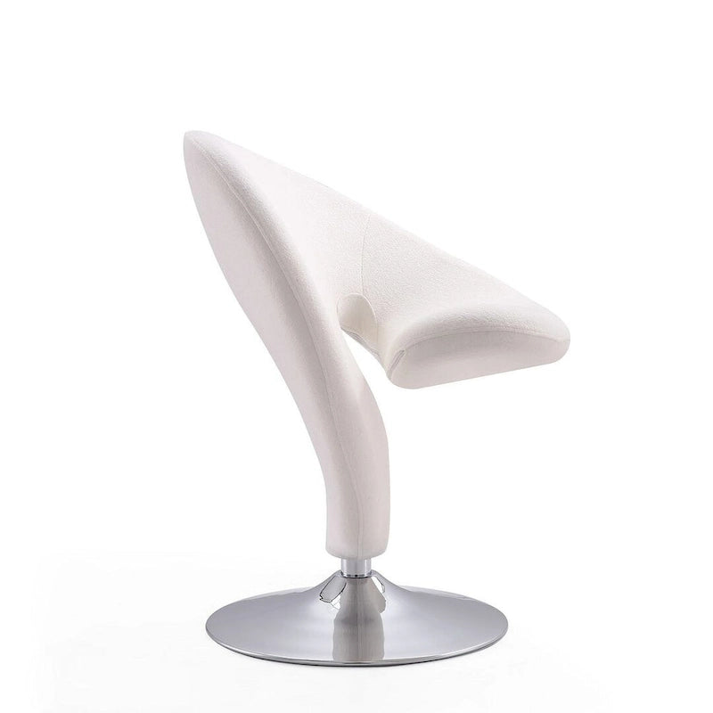Poltrona girevole accent Curl Chrome di Manhattan Comfort in misto lana (Set di 2)