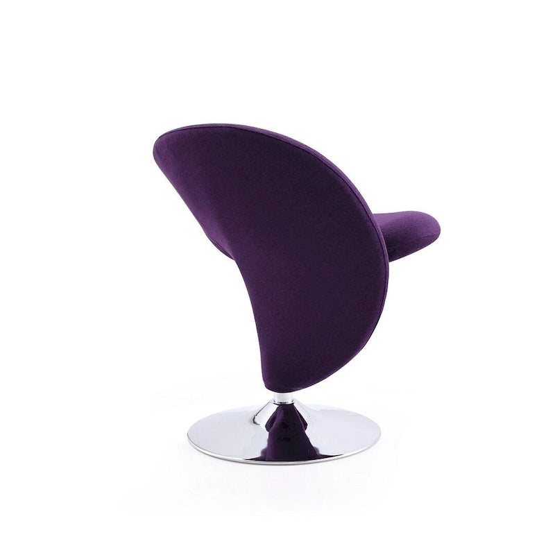 Poltrona girevole accent Curl Chrome di Manhattan Comfort in misto lana (Set di 2)