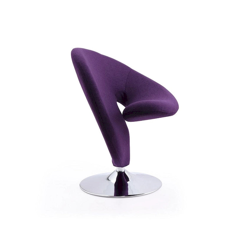 Poltrona girevole accent Curl Chrome di Manhattan Comfort in misto lana (Set di 2)