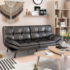 Divano Letto Futon, Divano Pieghevole in Memory Foam Convertibile per Due Posti Letto con Braccioli Regolabili per Piccoli Spazi
