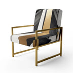 Designart Black And Gold Cubic Expression VII Poltrona d'accento moderna e contemporanea imbottita e Poltrona moderna