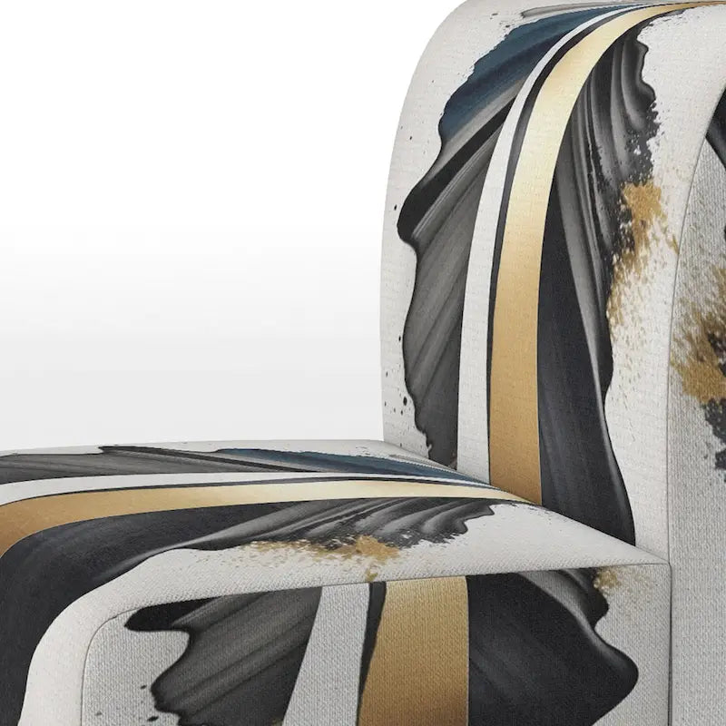 Designart Black And Gold Cubic Expression VII Poltrona d'accento moderna e contemporanea imbottita e Poltrona moderna