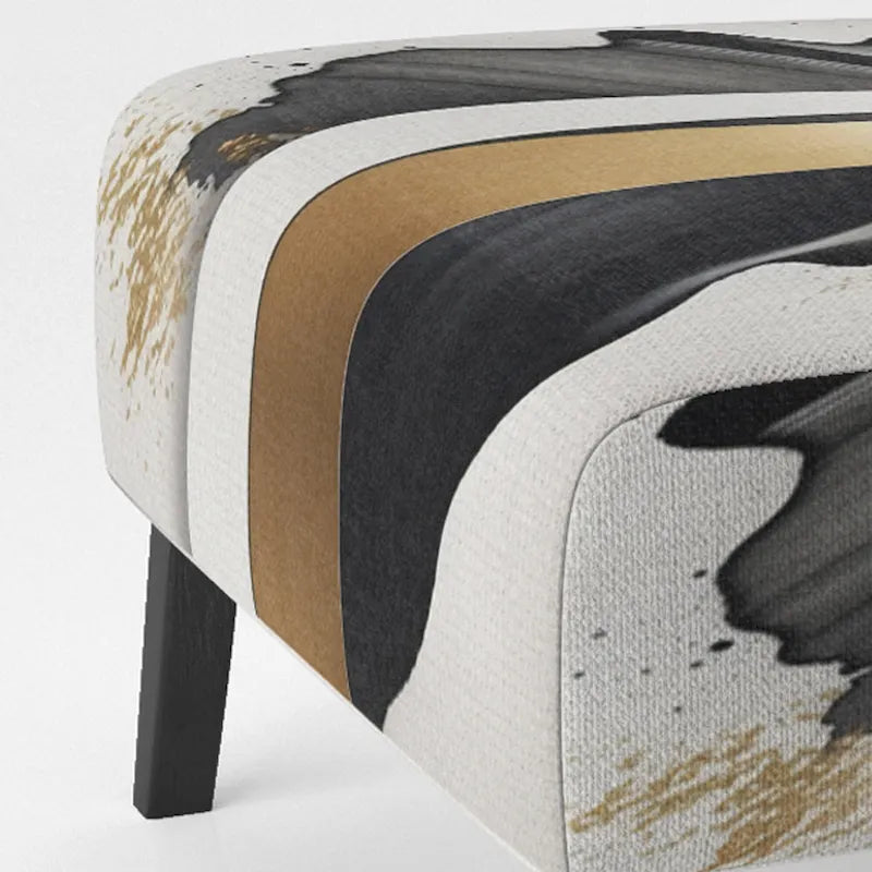 Designart Black And Gold Cubic Expression VII Poltrona d'accento moderna e contemporanea imbottita e Poltrona moderna