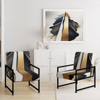 Designart Black And Gold Cubic Expression VII Poltrona d'accento moderna e contemporanea imbottita e Poltrona moderna