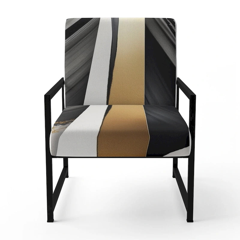Designart Black And Gold Cubic Expression VII Poltrona d'accento moderna e contemporanea imbottita e Poltrona moderna