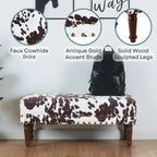 Panca in finto pelo bovino Designs4Comfort di Convenience Concepts con borchie decorative