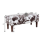 Panca in finto pelo bovino Designs4Comfort di Convenience Concepts con borchie decorative