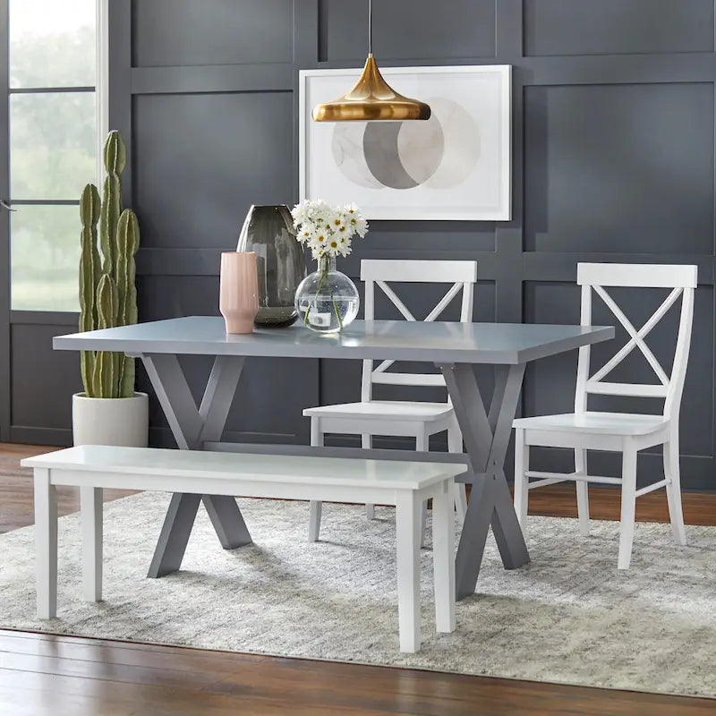 Tavolo da pranzo da picnic con base a X Simple Living Sumner