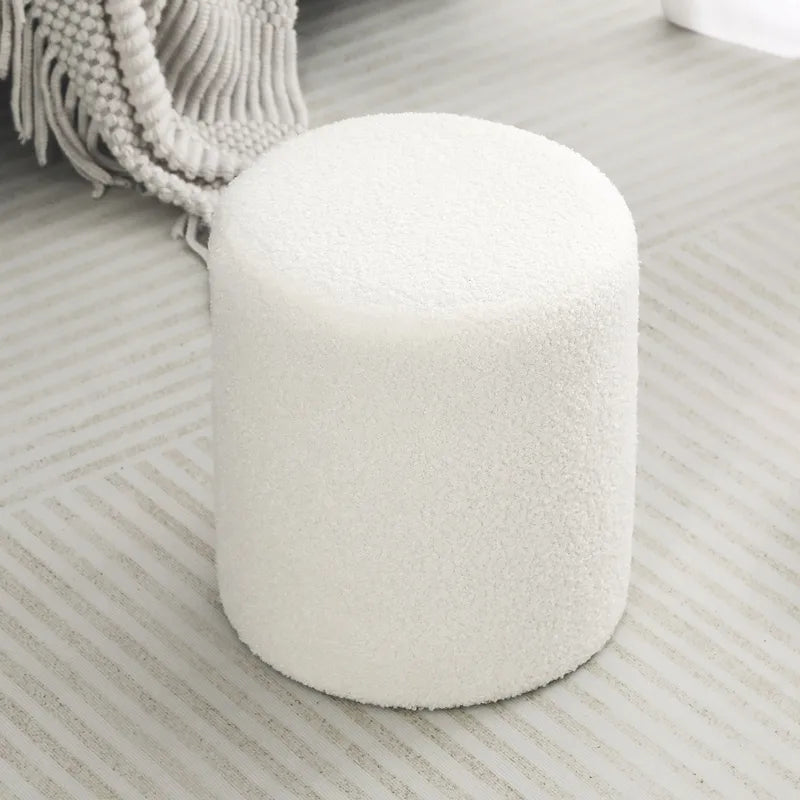 Adeco Poggiapiedi Pouf 33 cm Sgabello in Tessuto per Soggiorno Camera da Letto