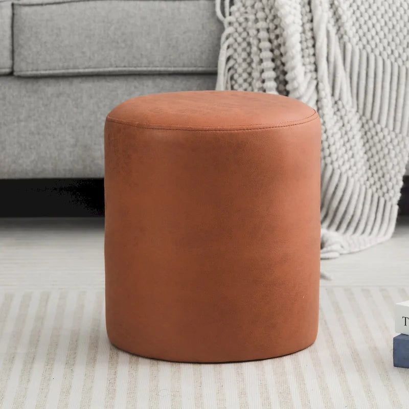 Adeco Poggiapiedi Pouf 33 cm Sgabello in Tessuto per Soggiorno Camera da Letto