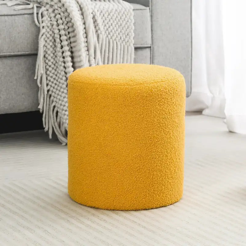 Adeco Poggiapiedi Pouf 33 cm Sgabello in Tessuto per Soggiorno Camera da Letto