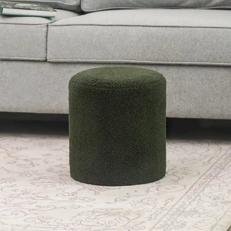 Adeco Poggiapiedi Pouf 33 cm Sgabello in Tessuto per Soggiorno Camera da Letto
