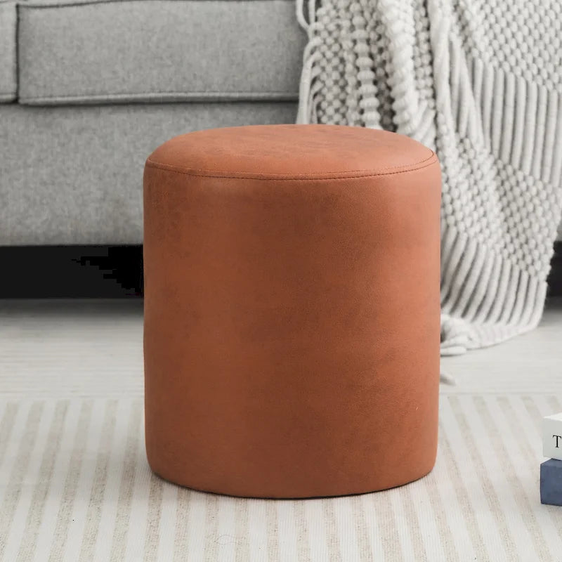 Adeco Poggiapiedi Pouf 33 cm Sgabello in Tessuto per Soggiorno Camera da Letto
