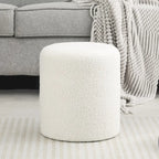 Adeco Poggiapiedi Pouf 33 cm Sgabello in Tessuto per Soggiorno Camera da Letto