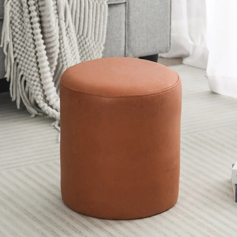 Adeco Poggiapiedi Pouf 33 cm Sgabello in Tessuto per Soggiorno Camera da Letto