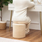 Adeco Poggiapiedi Pouf 33 cm Sgabello in Tessuto per Soggiorno Camera da Letto