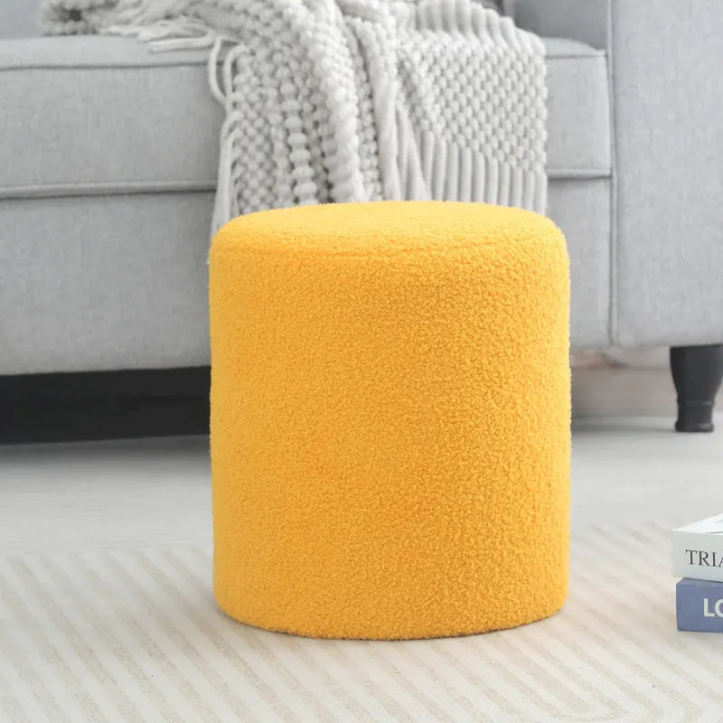 Adeco Poggiapiedi Pouf 33 cm Sgabello in Tessuto per Soggiorno Camera da Letto