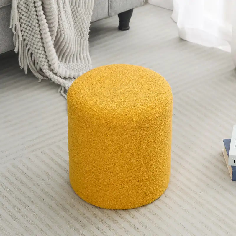 Adeco Poggiapiedi Pouf 33 cm Sgabello in Tessuto per Soggiorno Camera da Letto