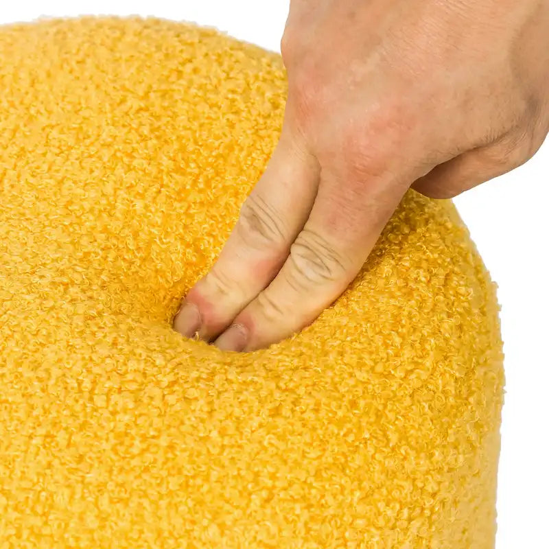 Adeco Poggiapiedi Pouf 33 cm Sgabello in Tessuto per Soggiorno Camera da Letto
