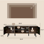 Supporto TV moderno AVAWING Mid-Century per televisori fino a 60 pollici con contenitore e ripiano aperto