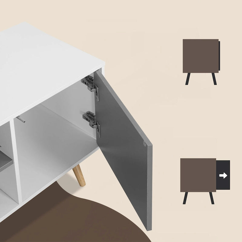 Supporto TV moderno AVAWING Mid-Century per televisori fino a 60 pollici con contenitore e ripiano aperto