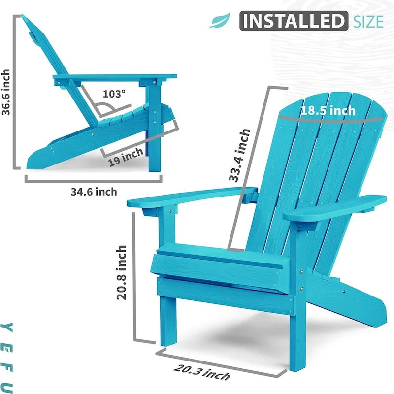 WINSOON Sedia Adirondack in plastica HIPS per esterni per tutte le stagioni