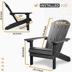 WINSOON Sedia Adirondack in plastica HIPS per esterni per tutte le stagioni