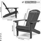 WINSOON Sedia Adirondack in plastica HIPS per esterni per tutte le stagioni