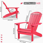 WINSOON Sedia Adirondack in plastica HIPS per esterni per tutte le stagioni