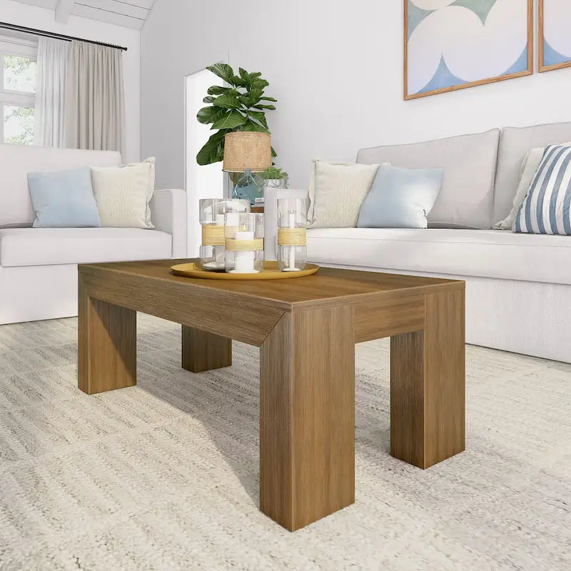 Plank and Beam Modern Rectangular Coffee Table - 40 x 20