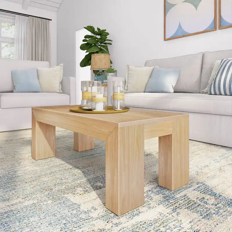 Tavolino rettangolare moderno Plank and Beam - 40 x 20