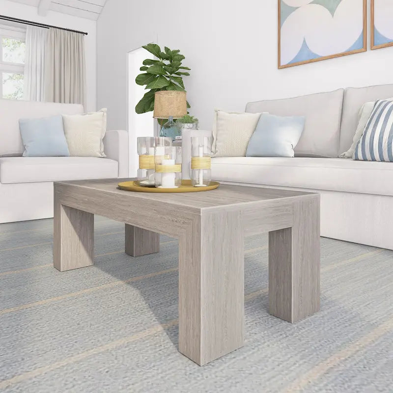 Tavolino rettangolare moderno Plank and Beam - 40 x 20