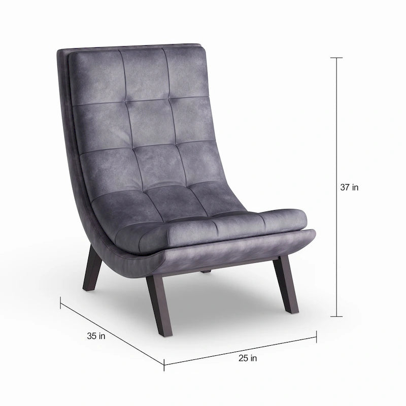Set poltrona lounge e poggiapiedi Ornette in similpelle di Strick & Bolton