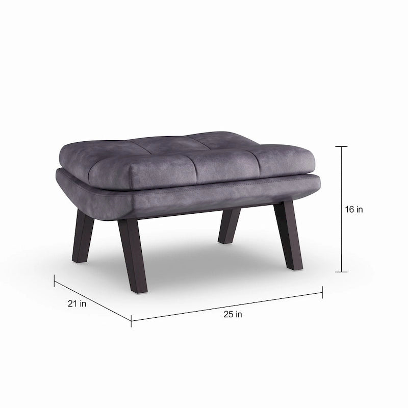 Set poltrona lounge e poggiapiedi Ornette in similpelle di Strick & Bolton