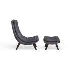 Set poltrona lounge e poggiapiedi Ornette in similpelle di Strick & Bolton