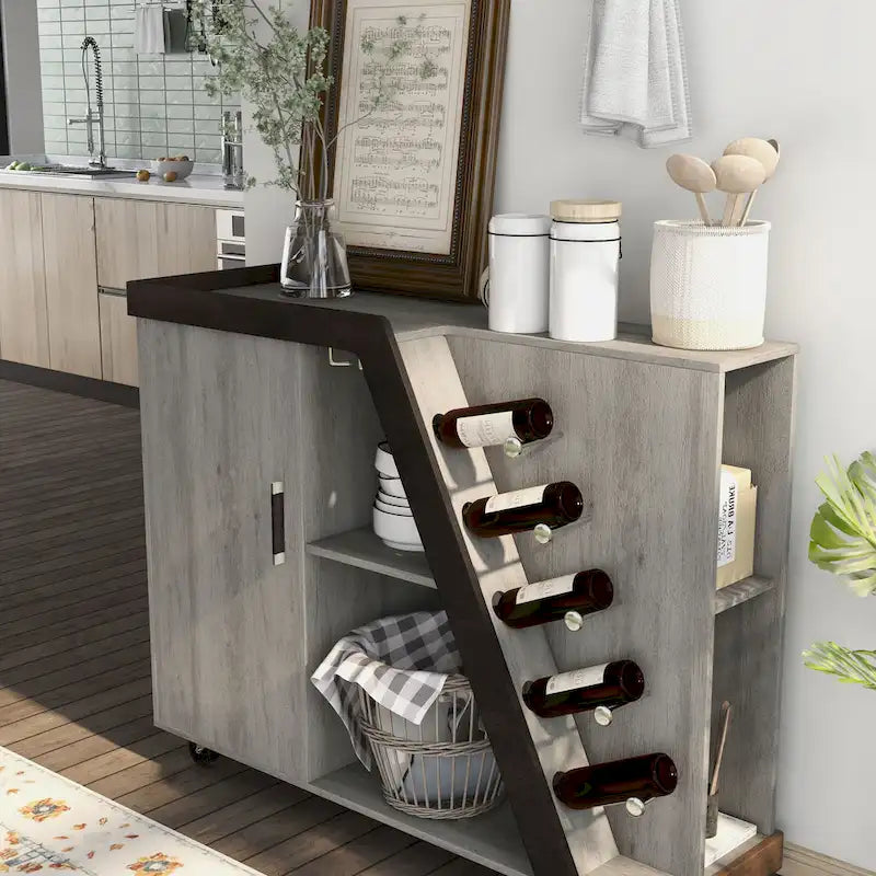 Mobile portabottiglie moderno a 6 ripiani Tern di Furniture of America