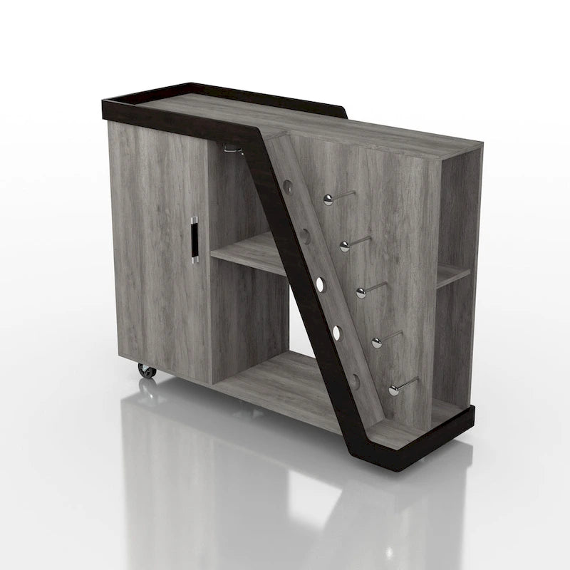 Mobile portabottiglie moderno a 6 ripiani Tern di Furniture of America