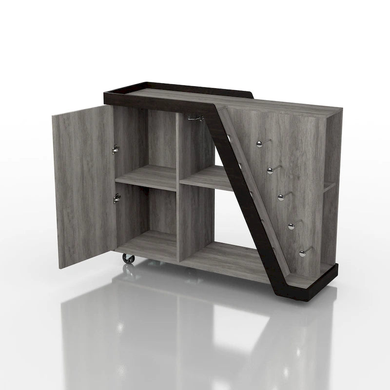 Mobile portabottiglie moderno a 6 ripiani Tern di Furniture of America